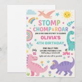 Editable Kids Dino Party Einladung (Vorne/Hinten)