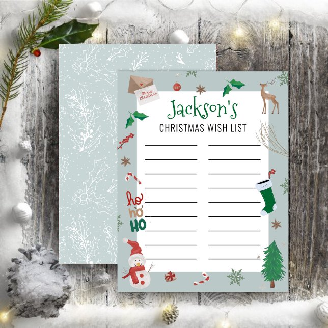 Editable Kids Holiday Weihnachten Wunschliste (Von Creator hochgeladen)
