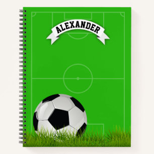 Editable Kids Name Soccer Notizblock
