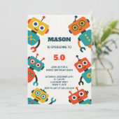 Editable Kids Party Card für Jungen oder Mädchen Einladung (Stehend Vorderseite)