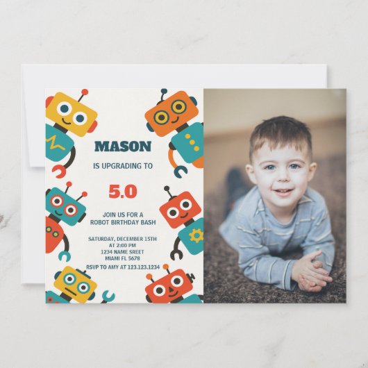 Editable Kids Party Card für Jungen oder Mädchen Einladung (Vorderseite)