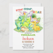 Editable Kids Party Card mit T-Rex & Jungle Theme Einladung (Vorderseite)