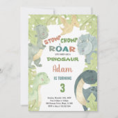 Editable Kids Party Card mit T-Rex & Jungle Theme Einladung (Vorderseite)