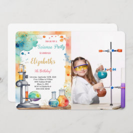 Editable Kids Science Birthday Party Foto Einladung