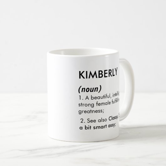 Editable Kimberly name definition, custom name Kaffeetasse (VorderseiteRechts)