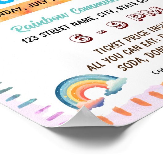 Editable Kindness Regenbogenschule Flyer Poster (Ecke)