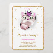 Editable Kitten Birthday Einladung (Vorne/Hinten)