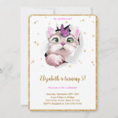 Editable Kitten Birthday Einladung (Vorderseite)