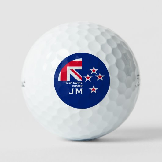 Editable Kiwi New Zealander Golfing Golfball (Vorderseite)