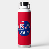 Editable Kiwi New Zealander Golfing Trinkflasche (Rückseite)