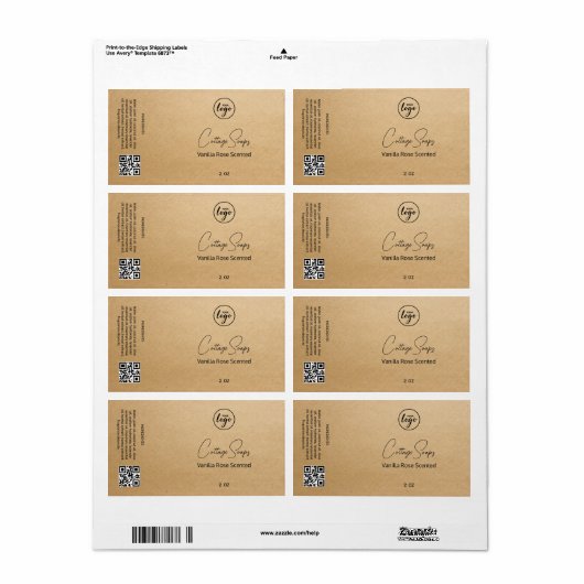 Editable Kraft Paper Soap Packing Labels (Vorne)