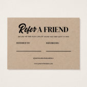 Editable Kraft Resident a Friend Template Card (Rückseite)