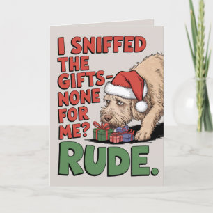 EDITABLE Labradoodle Funny Hund Weihnachtskarte Feiertagskarte