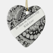 Editable Lace Mother's Day Heart Keramik Ornament (Rechts)