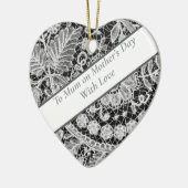 Editable Lace Mother's Day Heart Keramik Ornament (Links)