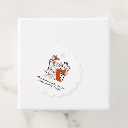 Editable Ladys mit Teebecher Geschenkanhänger (Beispiel)