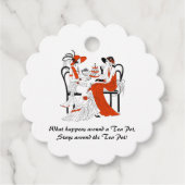 Editable Ladys mit Teebecher Geschenkanhänger (Vorderseite)