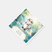 Editable Lake Otter Birthday Serviette (Ecke)