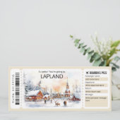 Editable Lappland Flugzeug Ticket, Lappland Trip Einladung (Stehend Vorderseite)