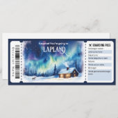 Editable Lappland Flugzeug Ticket, Lappland Trip Einladung (Vorne/Hinten)