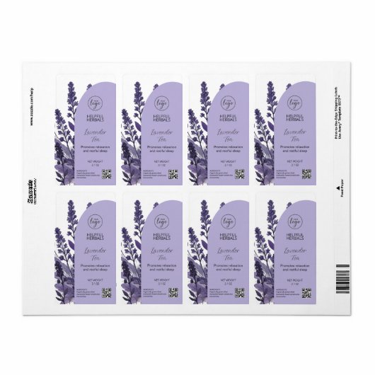 Editable Lavender Tea Labels (Vorne)