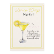Editable Lemon Drop Martini Rezept Card