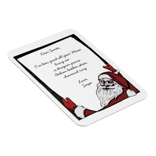 Editable Liebe Santa Wish List Magnet (Rechte Seite)