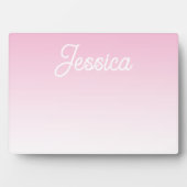 (Editable) Light Pink Color Ombre & Your Text Fotoplatte (Vorderseite)