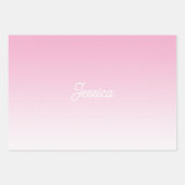 (Editable) Light Pink Color Ombre & Your Text Geschenkpapier Set (Vorderseite 3)