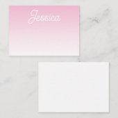 (Editable) Light Pink Color Ombre & Your Text Mitteilungskarte (Vorne/Hinten)