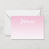 (Editable) Light Pink Color Ombre & Your Text Mitteilungskarte (Vorderseite)
