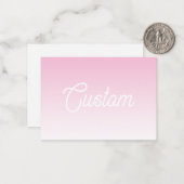 (Editable) Light Pink Color Ombre & Your Text Mitteilungskarte (Vorderseite/Rückseite Beispiel)