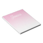 (Editable) Light Pink Color Ombre & Your Text Notizblock (angewinkelt)