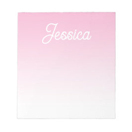 (Editable) Light Pink Color Ombre & Your Text Notizblock
