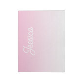 (Editable) Light Pink Color Ombre & Your Text Notizblock (Rotiert)