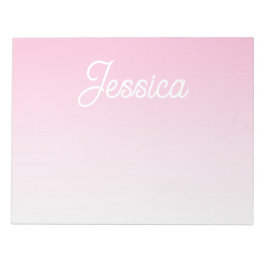 (Editable) Light Pink Color Ombre & Your Text Notizblock