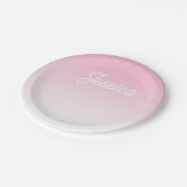 (Editable) Light Pink Color Ombre & Your Text Pappteller (Schrägansicht)