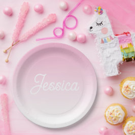 (Editable) Light Pink Color Ombre & Your Text Pappteller