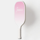 (Editable) Light Pink Color Ombre & Your Text Pickleball Schläger (Links)