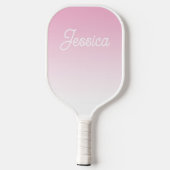 (Editable) Light Pink Color Ombre & Your Text Pickleball Schläger (Rückseite)