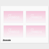 (Editable) Light Pink Color Ombre & Your Text Rechteckiger Aufkleber (Blatt)