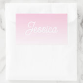 (Editable) Light Pink Color Ombre & Your Text Rechteckiger Aufkleber (Tasche)