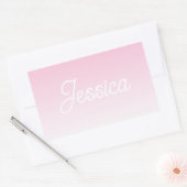 (Editable) Light Pink Color Ombre & Your Text Rechteckiger Aufkleber (Umschlag)