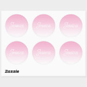 (Editable) Light Pink Color Ombre & Your Text Runder Aufkleber (Blatt)