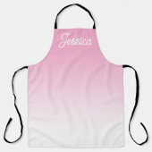 (Editable) Light Pink Color Ombre & Your Text Schürze (Vorderseite)