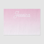 (Editable) Light Pink Color Ombre & Your Text Seidenpapier (Vorderseite)