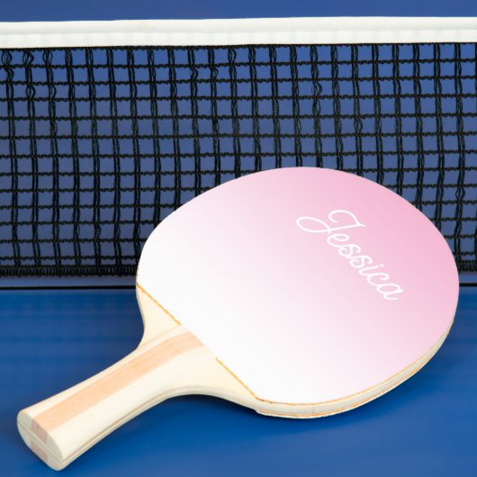 (Editable) Light Pink Color Ombre & Your Text Tischtennis Schläger (InSitu)