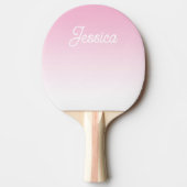 (Editable) Light Pink Color Ombre & Your Text Tischtennis Schläger (Vorderseite)