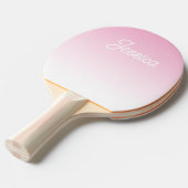(Editable) Light Pink Color Ombre & Your Text Tischtennis Schläger (Vorderseite)