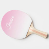 (Editable) Light Pink Color Ombre & Your Text Tischtennis Schläger (Seitenansicht)